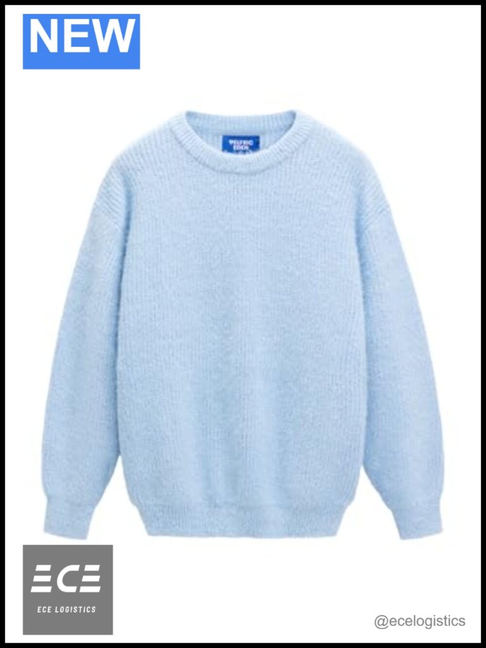 Oversized Mohair Furry Crewneck Knit Pullover Sweater Soft Casual